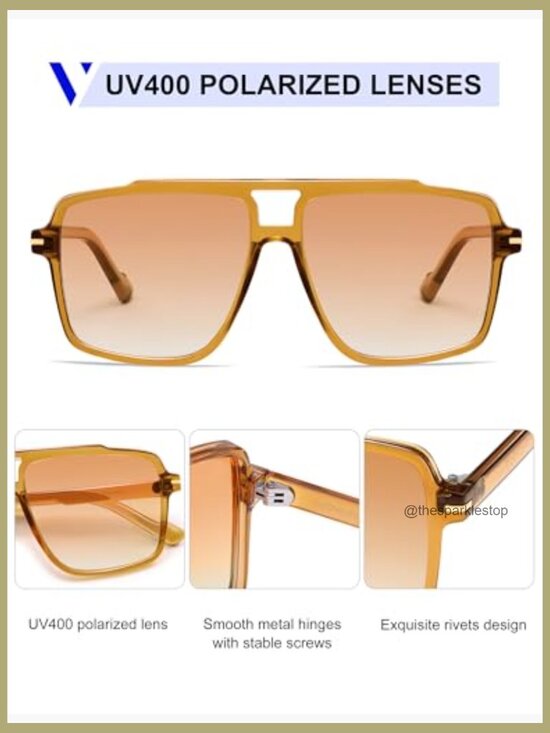 Polarized Plastic Aviator Sunglasses with UV400 Protection